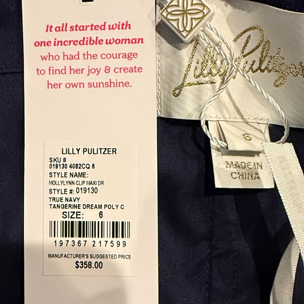 NWT Lilly Pulitzer Mollylin Clip Maxi Dress True Navy Size 6 - Picture 8 of 13